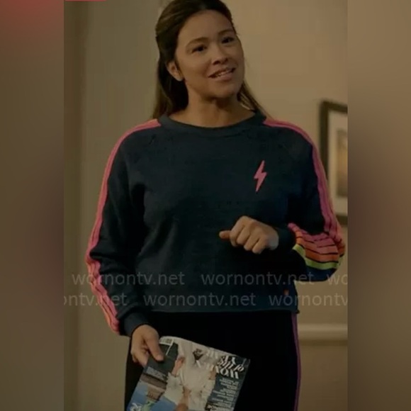 Aviator Nation Bolt Embroidery Classic Cropped Crew Sweatshirt - Picture 15 of 17